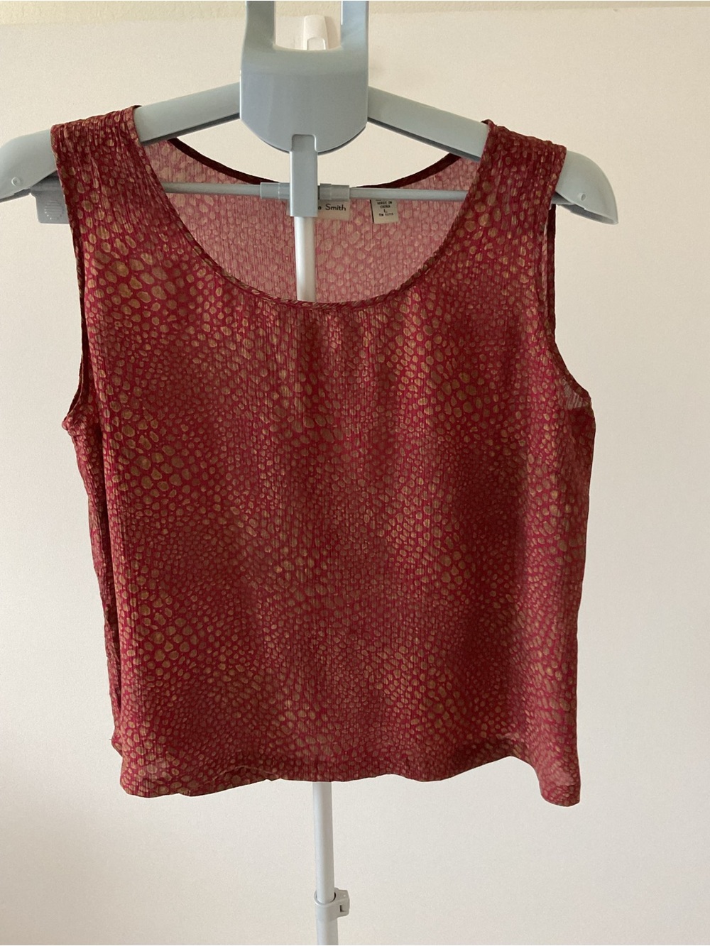 Amanda Smith 100% Silk Sleeveless Blouse Bronze-Gold